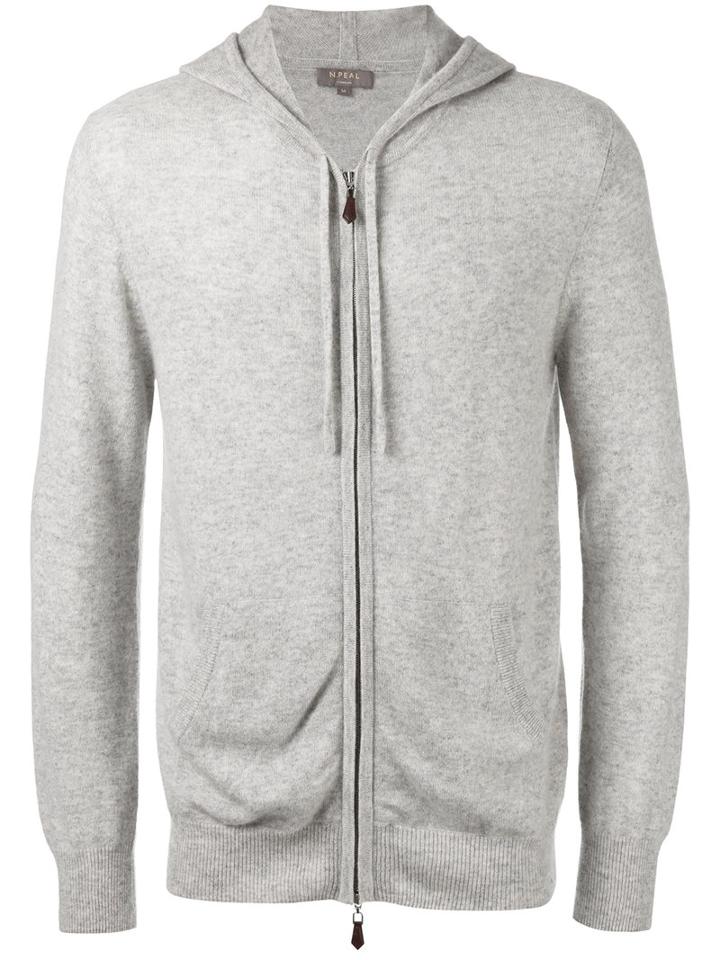 N.peal Zip Up Hoodie, Men's, Size: Large, Grey, Cashmere