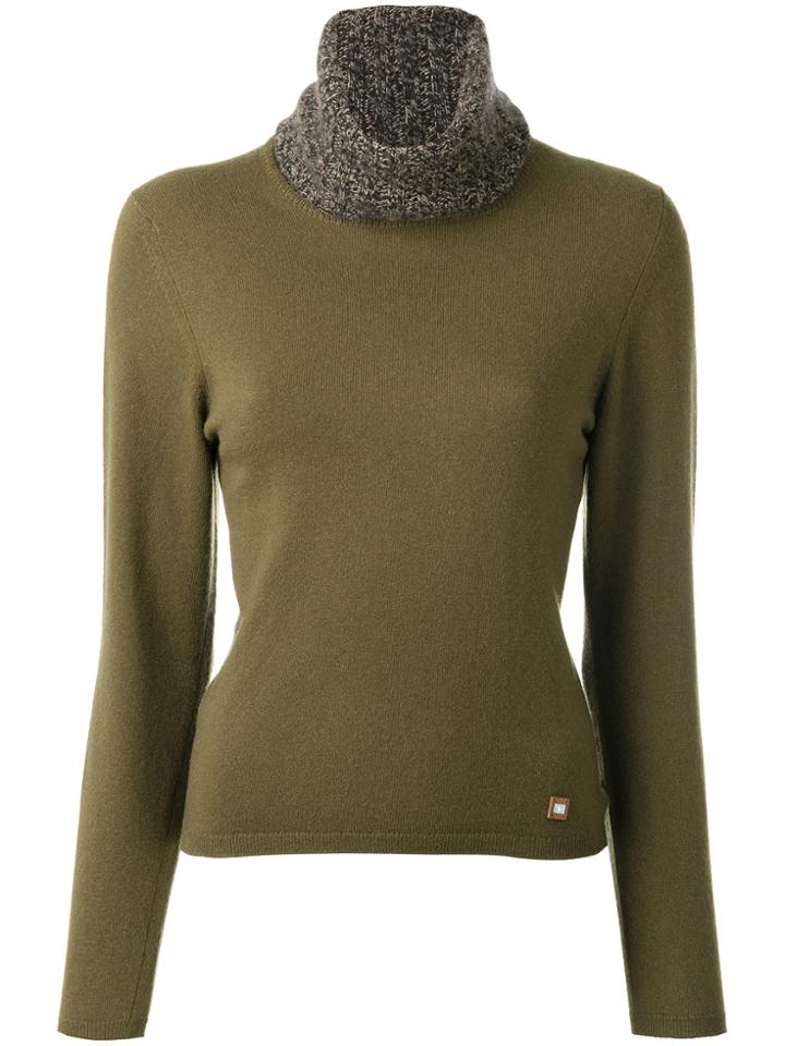 Chanel Vintage Roll Neck Cashmere Jumper - Green