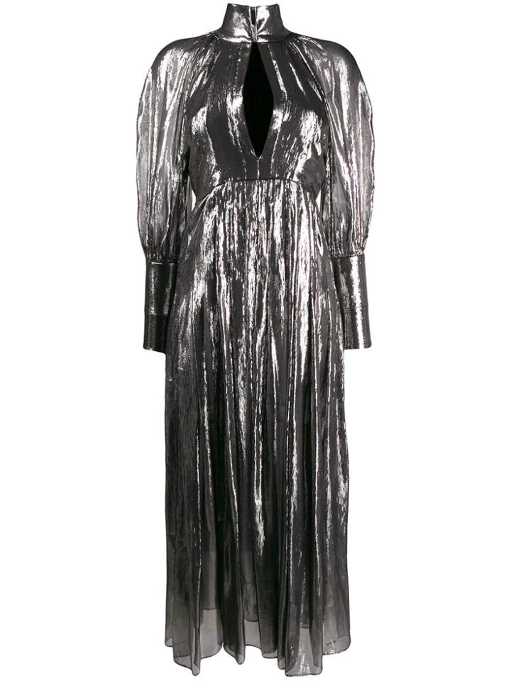 Ellery Metallic Pleated Dress - Black