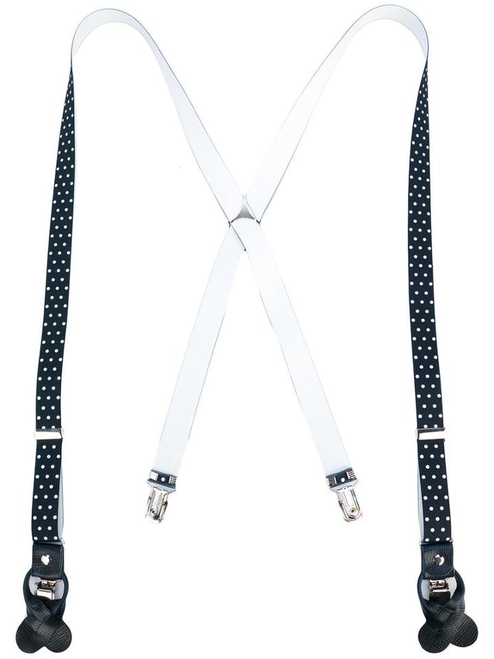 Fefè Polka Dots Braces, Adult Unisex, Blue, Elastodiene/leather