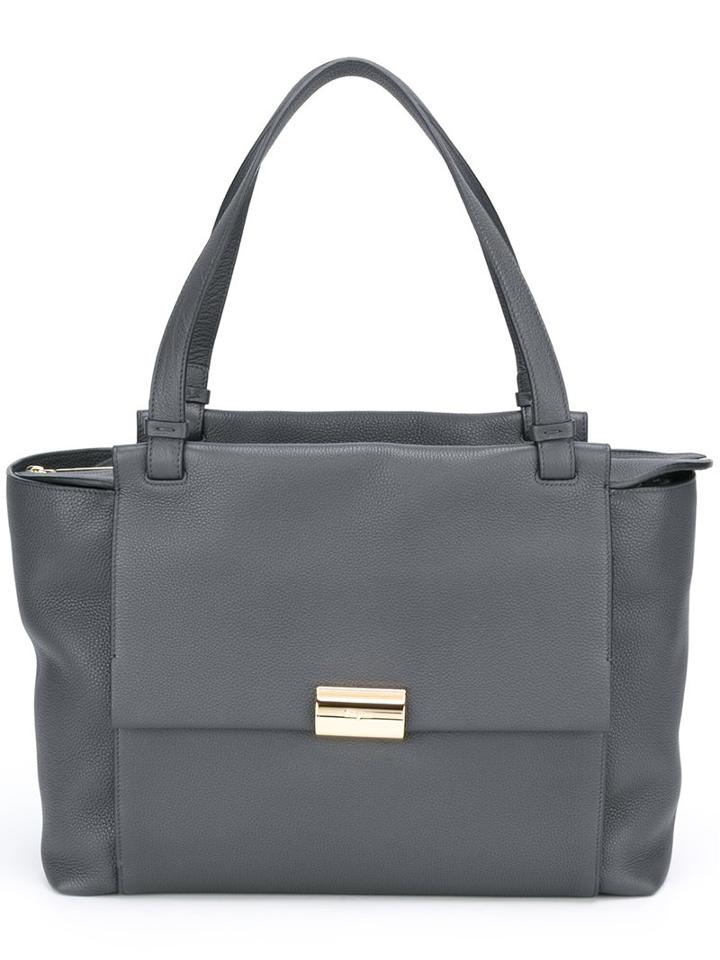 Salvatore Ferragamo Front Flap Tote, Women's, Grey