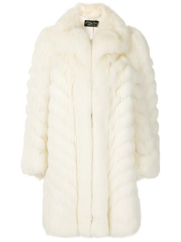 Christian Dior Vintage 1980's Fox Fur Coat - White