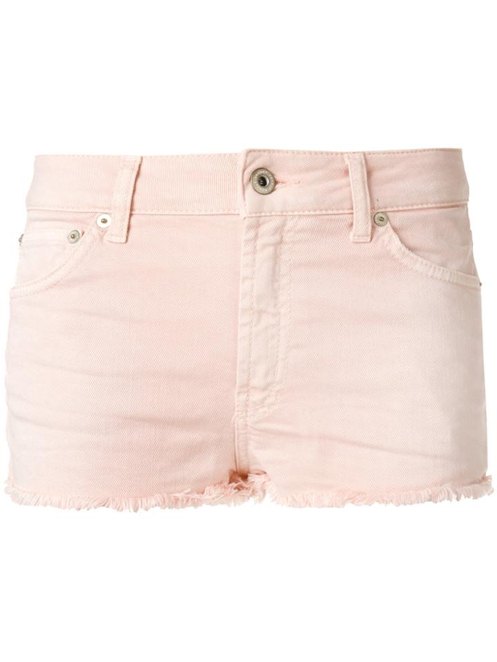 Dondup Frayed Hem Denim Skorts - Pink & Purple