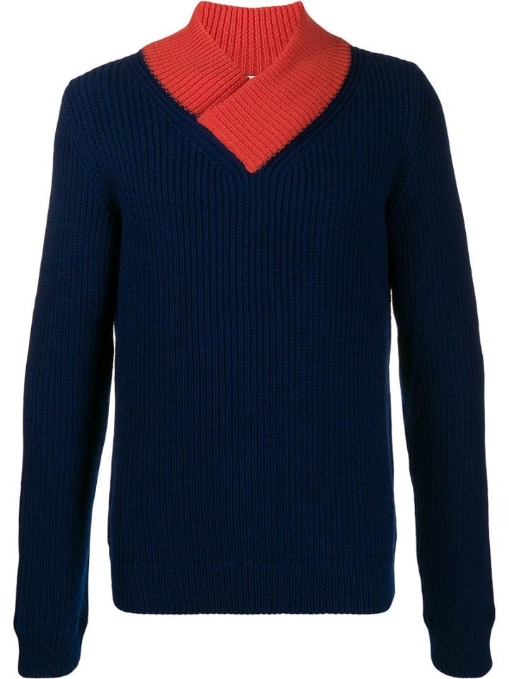 Namacheko Colour-block Ribbed Jumper - Blue