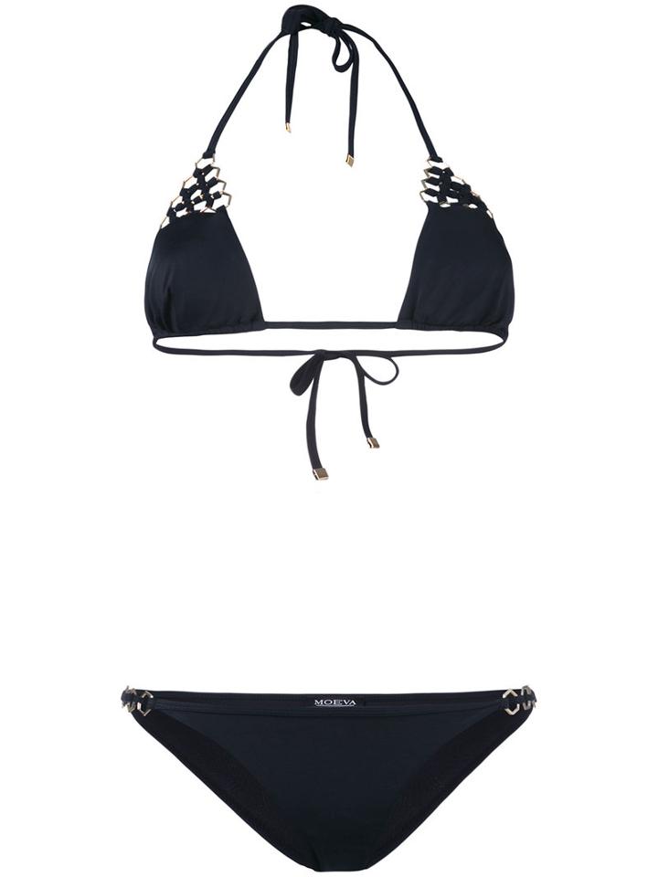 Moeva - Eyelet Bikini - Women - Polyamide/spandex/elastane - M, Black, Polyamide/spandex/elastane