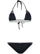 Moeva - Eyelet Bikini - Women - Polyamide/spandex/elastane - M, Black, Polyamide/spandex/elastane