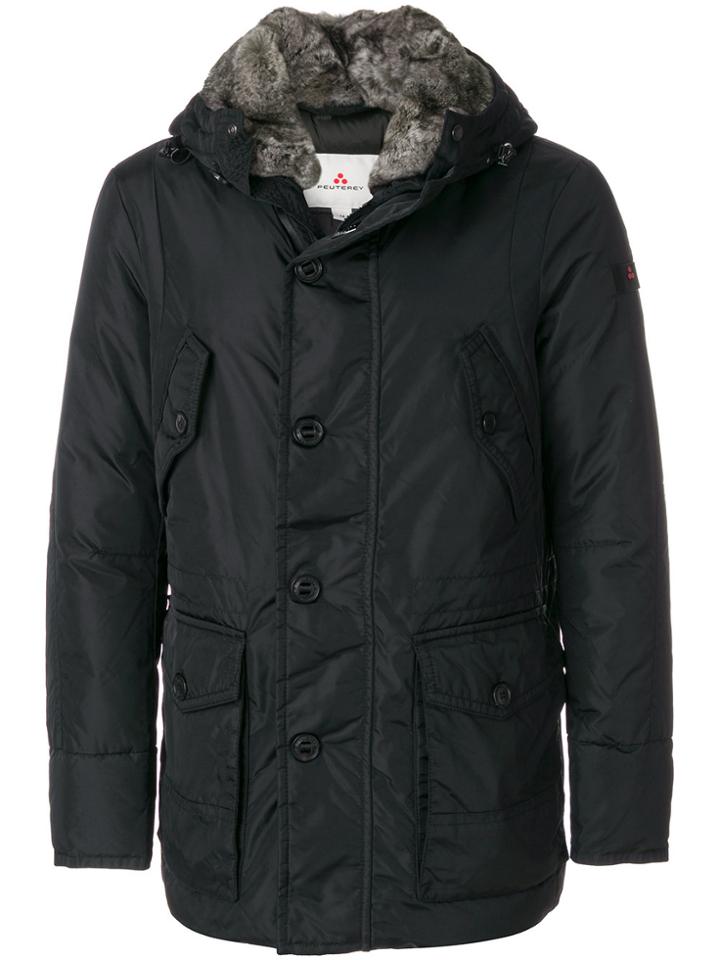 Peuterey Fur Trim Hooded Jacket - Black