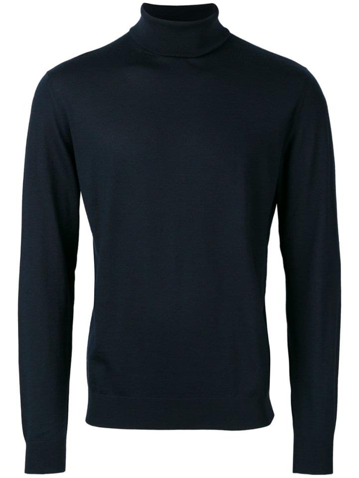 Brioni Roll Neck Jumper - Blue