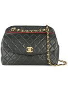 Chanel Vintage Piping Detail Turnlock Bag - Black