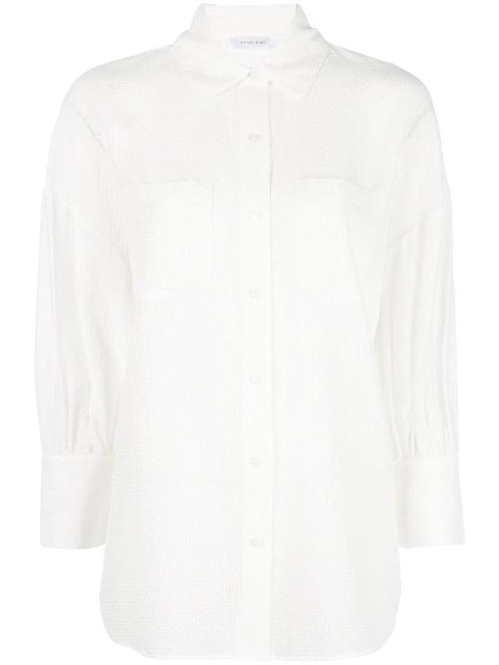 Anine Bing Monica Textured Shirt - White