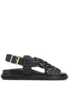 Marni Intrecciato Leather Sandals - Black
