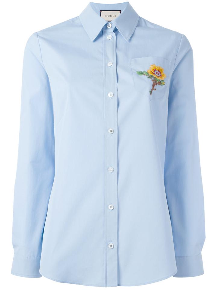 Gucci - Oxford Shirt - Women - Cotton/polyamide/polyester - 46, Women's, Blue, Cotton/polyamide/polyester