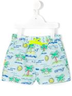 Stella Mccartney Kids Taylor Beach Print Swim Shorts, Toddler Unisex, Size: 24 Mth, Polyester