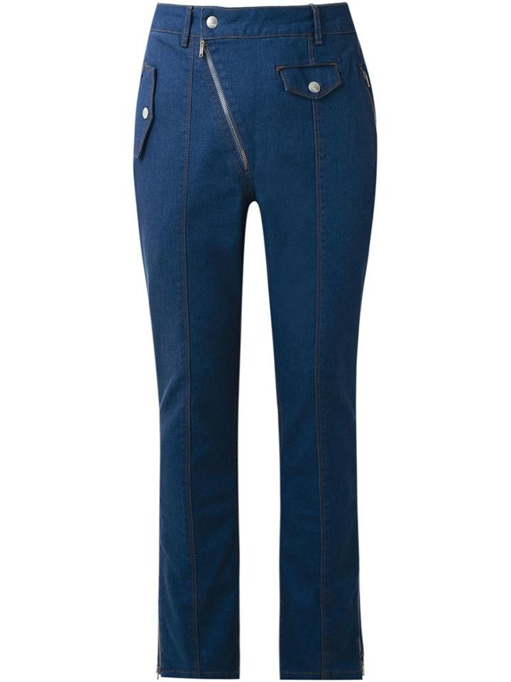 Amapô Seam Detailed Straight Jeans, Men's, Size: 42, Blue, Cotton/polyester/spandex/elastane