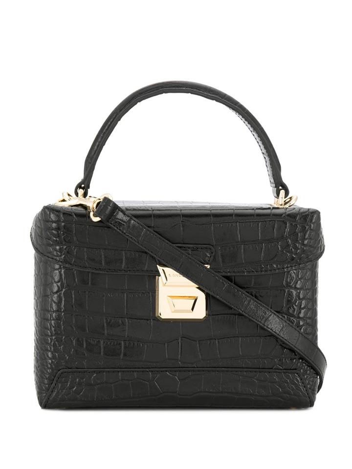 Lancaster Croc-effect Tote - Black