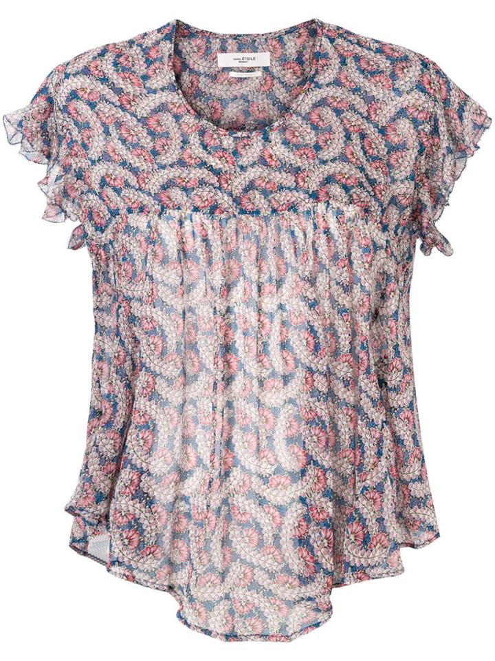 Isabel Marant Étoile Printed Sheer Blouse - Blue