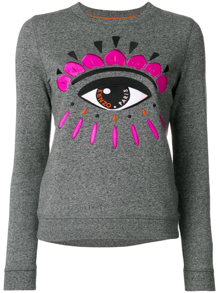 Kenzo - Eye Sweatshirt - Women - Cotton/spandex/elastane - L, Grey, Cotton/spandex/elastane