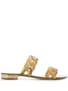 Casadei Sequined Slip-on Sandals - Gold