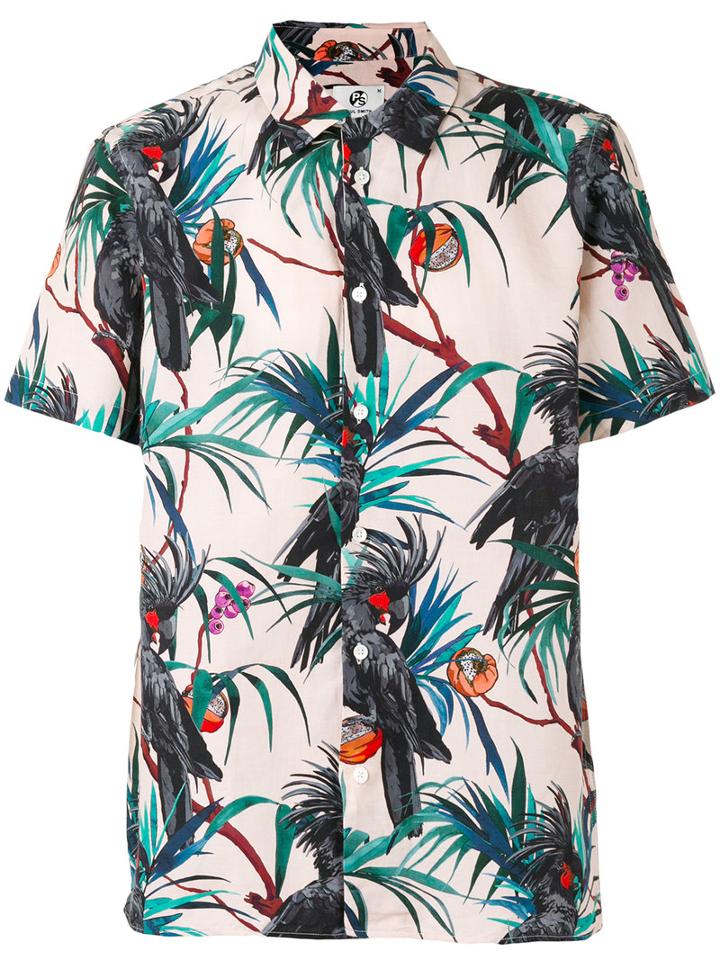 Paul By Paul Smith - Tropical Print Shirt - Men - Cotton/linen/flax - M, Nude/neutrals, Cotton/linen/flax