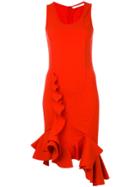 Givenchy Ruffle Trim Fitted Dress - Red
