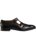 Gucci Leather Brogue Shoe With Cut-out Detail - Black