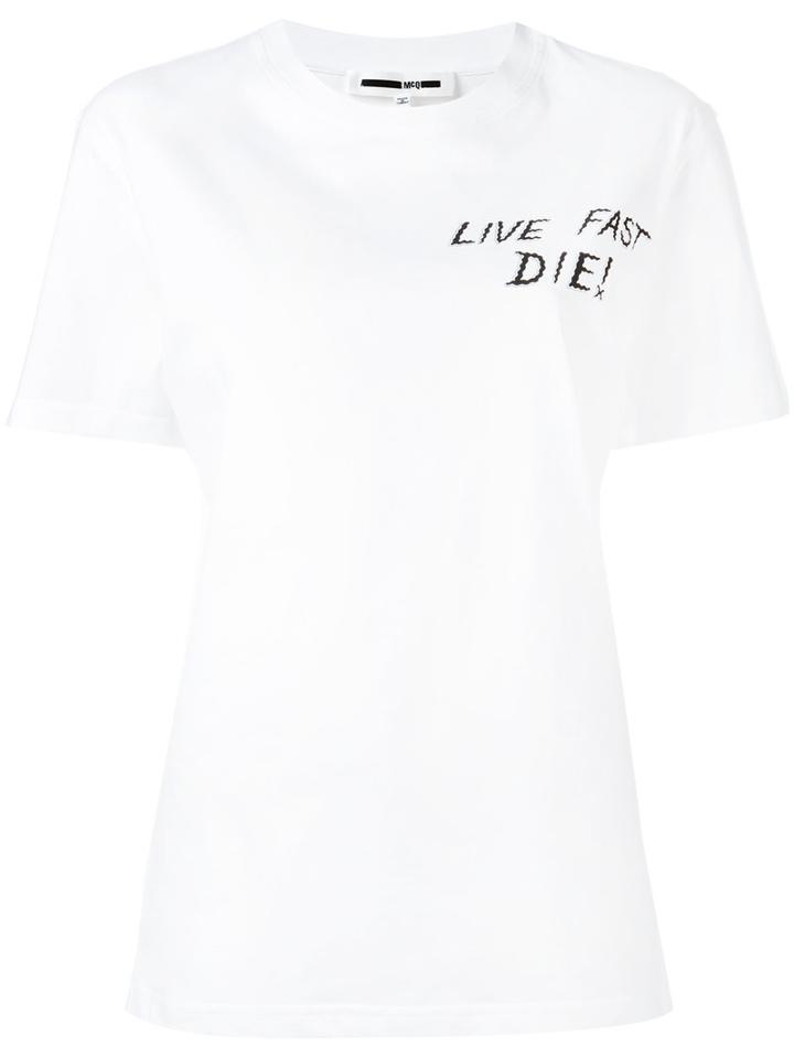 Mcq Alexander Mcqueen Print T-shirt, Women's, Size: Medium, White, Cotton