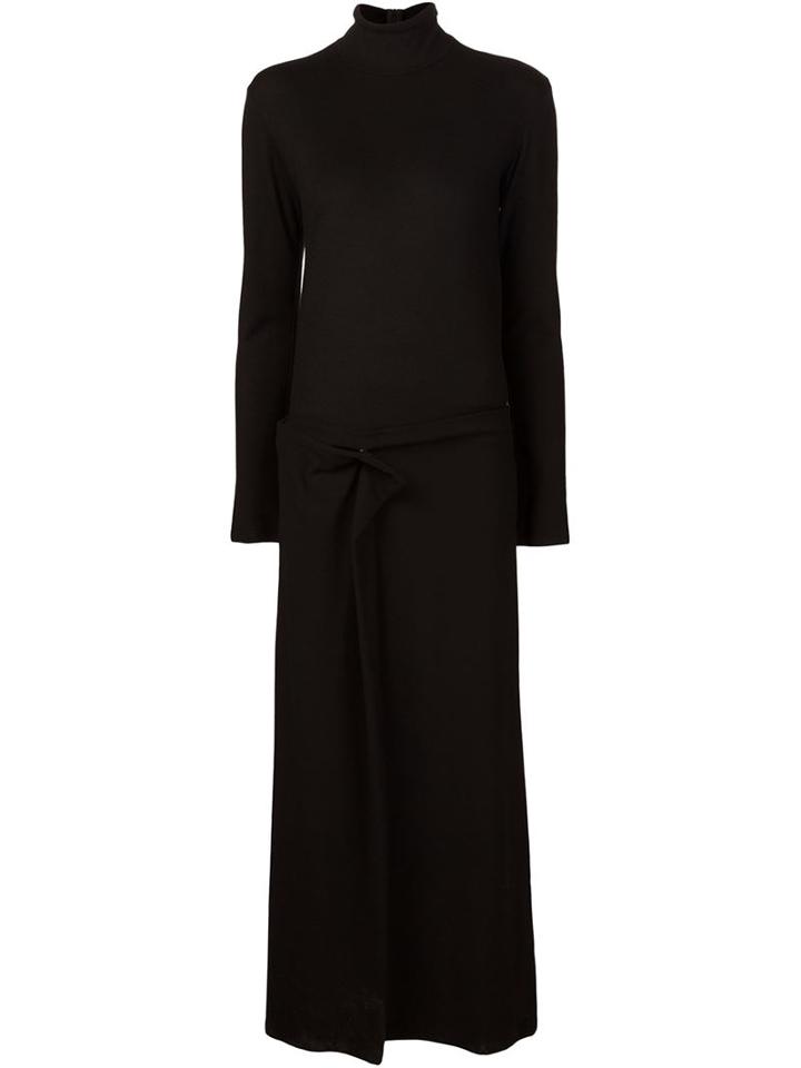 Yohji Yamamoto Turtle Neck Long Dress, Women's, Size: 2, Black, Wool