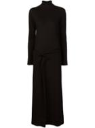 Yohji Yamamoto Turtle Neck Long Dress, Women's, Size: 2, Black, Wool