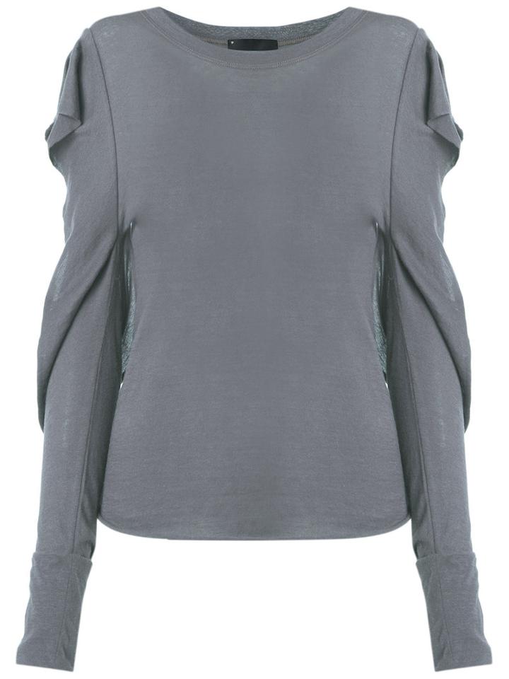 Andrea Bogosian Cut Out Details Top, Women's, Size: Medium, Grey, Cotton