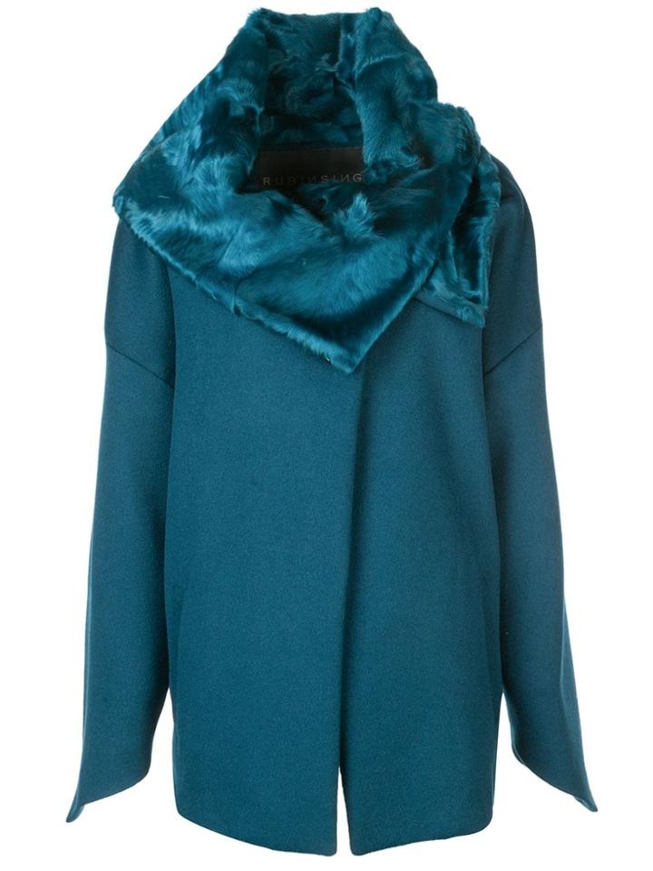 Rubin Singer Astrakhan Trimmed Coat - Green