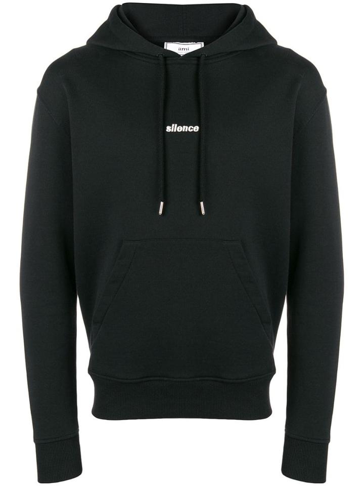 Ami Alexandre Mattiussi Sweatshirt With Silence Embroidery - Black