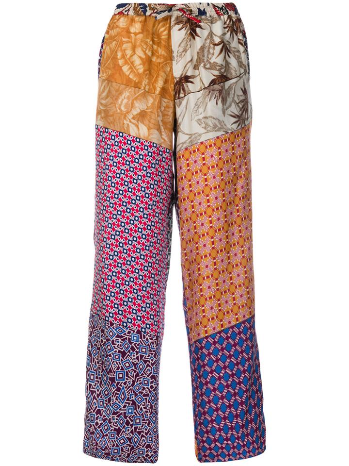 Pierre-louis Mascia Patchwork Print Trousers - Multicolour