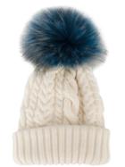 Miu Miu Raccoon Fur Pom Pom Hat - White