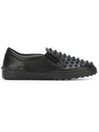 Valentino Garavani Rockstud Slip-on Sneakers, Men's, Size: 40, Black, Cotton/calf Leather/rubber