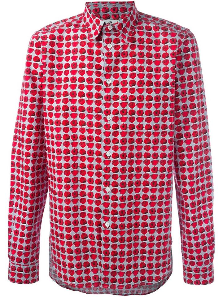Ps Paul Smith 'mini Rose' Print Shirt