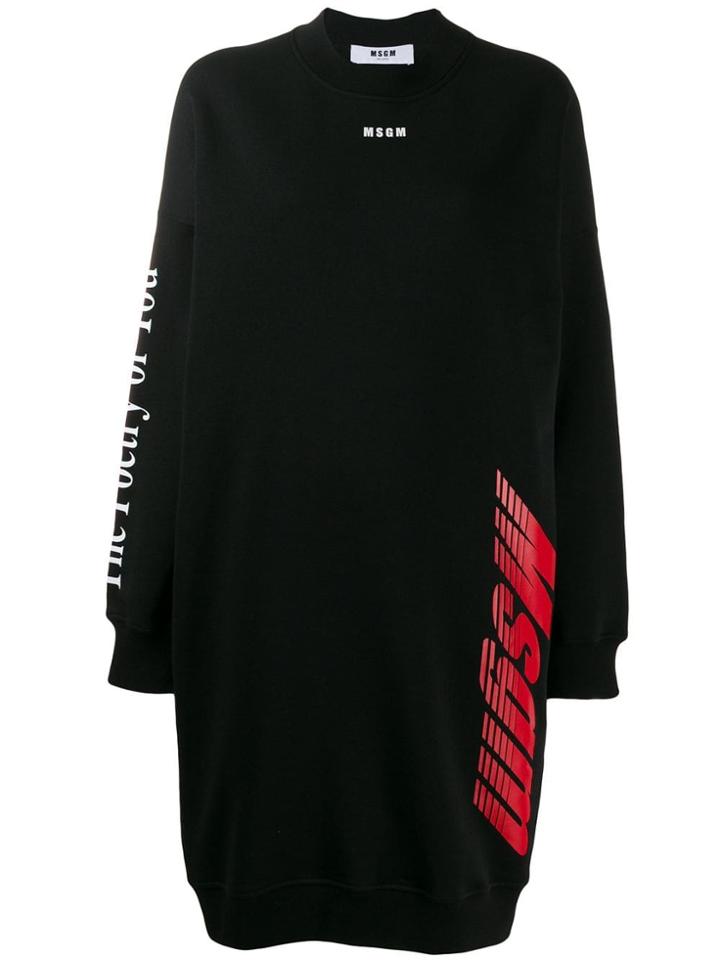 Msgm Sweatshirt Dress - Black