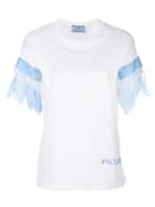 Prada Trimmed And Embellished T-shirt - White
