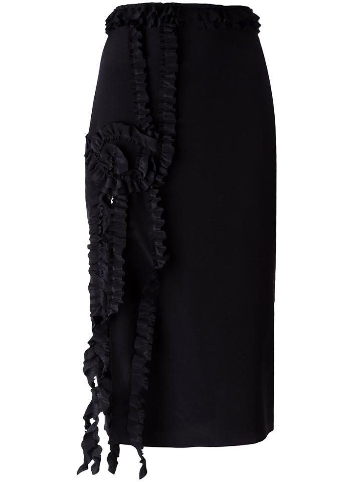 Rochas Ruffled Trim Skirt - Black