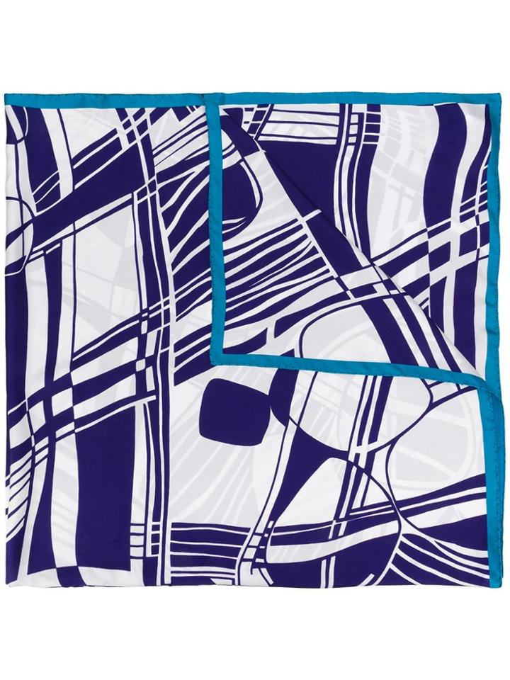 Faliero Sarti Geometric Pattern Scarf - Blue