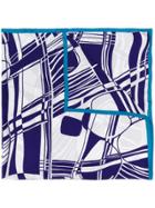 Faliero Sarti Geometric Pattern Scarf - Blue