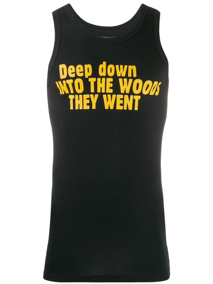 Ann Demeulemeester Text Print Vest Top - Black