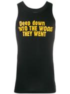 Ann Demeulemeester Text Print Vest Top - Black