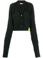 Aalto Cropped Knit Cardigan - Black
