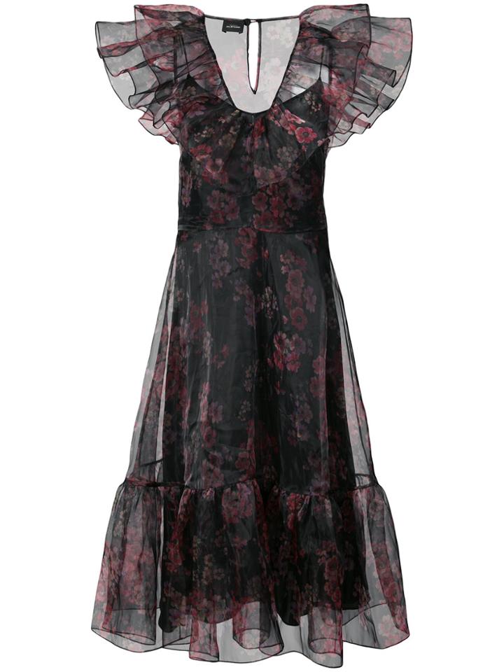 Jill Stuart Ruffled Floral Dress - Black