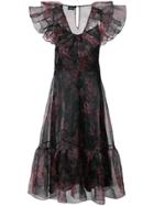 Jill Stuart Ruffled Floral Dress - Black