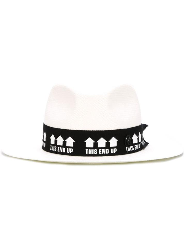 Maison Michel This End Up Hat, Women's, Size: M, White, Cotton/straw