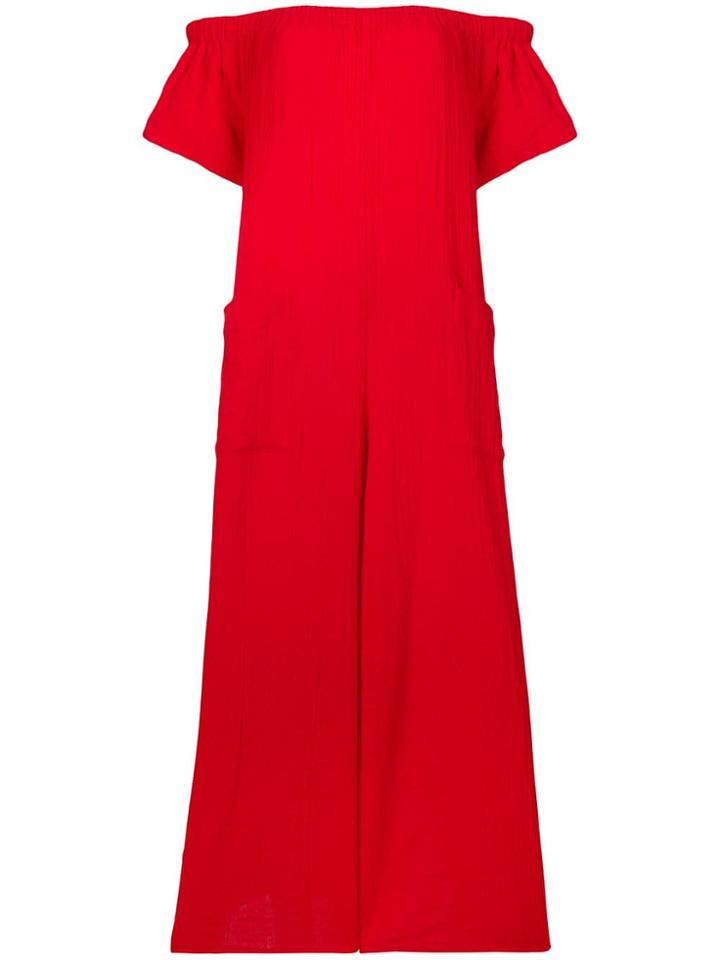Mara Hoffman Off The Shoulder Jumpsuit - Red
