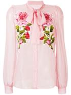 Dolce & Gabbana Floral See-through Shirt - Pink