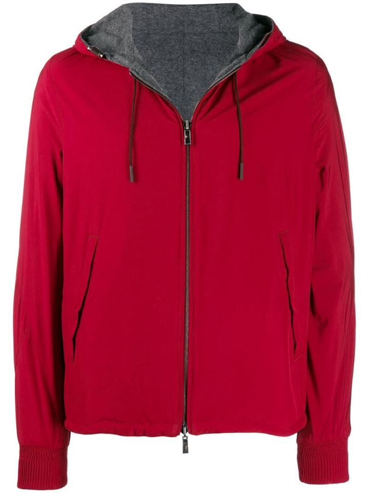 Ermenegildo Zegna Hooded Bomber Jacket - Red