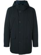 Giorgio Armani Hooded Parka, Men's, Size: 54, Black, Polyester/spandex/elastane